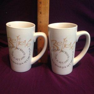 Set of 2 Believe coffee cups 5" tall